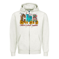 Oatmeal Heather cma certified medical assistant Zipper Hoodie - FaDigitalArtStudio