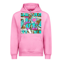Fuchsia Pink love nail and polish with leopard seamless pattern bbs Urban Hoodie - BundleAndBundleShop