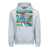 Heather Grey love nail and polish with leopard seamless pattern bbs Urban Hoodie - BundleAndBundleShop