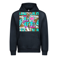 Navy love nail and polish with leopard seamless pattern bbs Urban Hoodie - BundleAndBundleShop