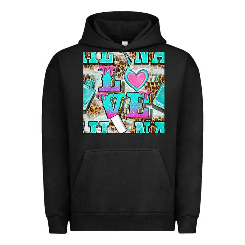 Love Nail And Polish With Leopard Seamless Pattern Bbs Urban Hoodie by BundleAndBundleShop | Teevron