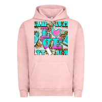 Pigment Salmon love nail and polish with leopard seamless pattern bbs Urban Hoodie - BundleAndBundleShop