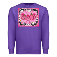 Purple breast cancer pumpkins Premium Sweatshirt - AdoDesignShop
