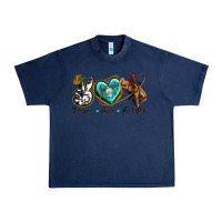 Navy peace love rodeo Urban Heavy Tee - texasbilliewilder