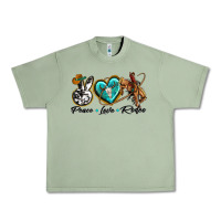 Oil Green peace love rodeo Urban Heavy Tee - texasbilliewilder