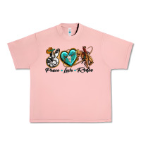 Salmon peace love rodeo Urban Heavy Tee - texasbilliewilder