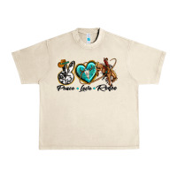 Sandshell peace love rodeo Urban Heavy Tee - texasbilliewilder