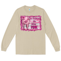 Mushroom in october we wear pink pig Long Sleeve Tee - RanaPortraitStore