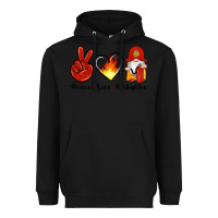 Black peace love firefighter Heavyweight Hoodie - Artiststas