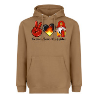 Toasted Coconut peace love firefighter Heavyweight Hoodie - Artiststas