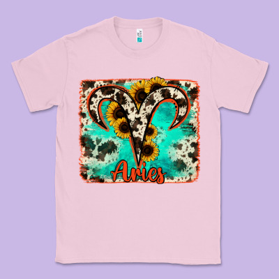 Aries Turquoise Cowhide Classic Tee Designed By Ranaportraitstore