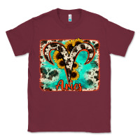 Burgundy aries turquoise cowhide Classic Tee - RanaPortraitStore