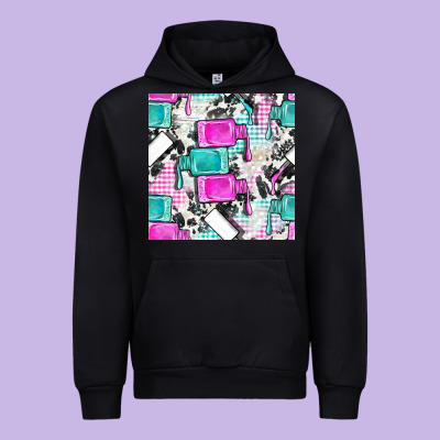 Nail Polish With Cowhide And Plaid Seamless Pattern Bbs Urban Hoodie Designed By Bundleandbundleshop