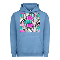 Pigment Pebble Blue nail polish with cowhide and plaid seamless pattern bbs Urban Hoodie - BundleAndBundleShop