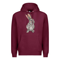 Burgundy Easter bunny Premium Hoodie - NancyCooperArtShop