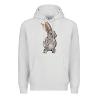 Dove Grey Easter bunny Premium Hoodie - NancyCooperArtShop
