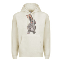 Oatmeal Heather Easter bunny Premium Hoodie - NancyCooperArtShop