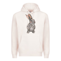 Pale Pink Easter bunny Premium Hoodie - NancyCooperArtShop