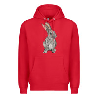 Red Easter bunny Premium Hoodie - NancyCooperArtShop