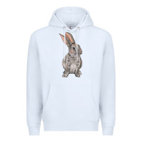 White Easter bunny Premium Hoodie - NancyCooperArtShop