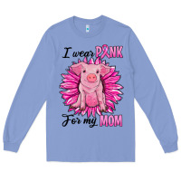 Colony Blue i wear pink for my mom pig Long Sleeve Tee - RanaPortraitStore