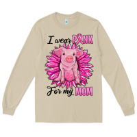Mushroom i wear pink for my mom pig Long Sleeve Tee - RanaPortraitStore