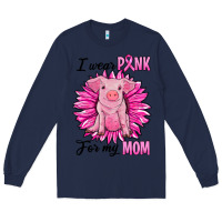 Navy i wear pink for my mom pig Long Sleeve Tee - RanaPortraitStore