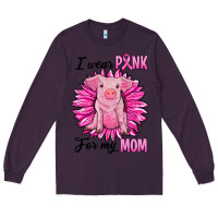 Plum i wear pink for my mom pig Long Sleeve Tee - RanaPortraitStore