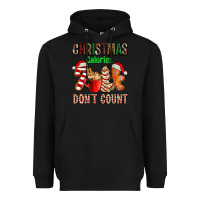 Black christmas calories dont count with  christmas tree cake and cookies ad Heavyweight Hoodie - AdoDesignShop