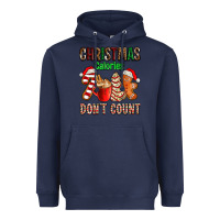 Navy christmas calories dont count with  christmas tree cake and cookies ad Heavyweight Hoodie - AdoDesignShop