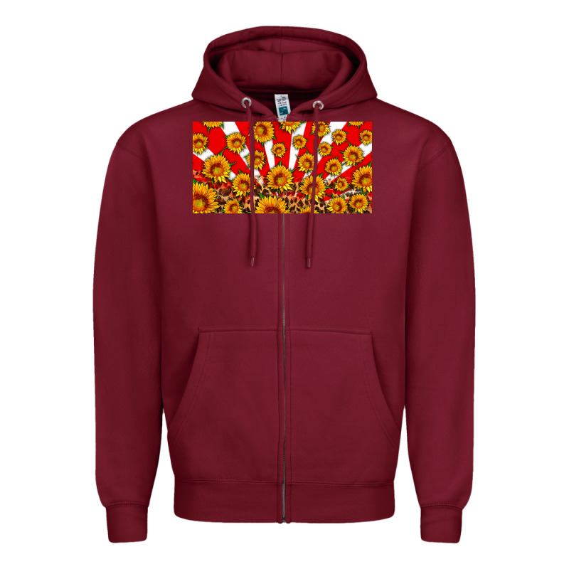 Usa Sunflowers Leopard License Plate Zipper Hoodie by HRA Design Shop | Teevron
