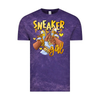 Cloud Purple yellow sneaker girl afro woman Vintage Tee - RanaPortraitStore
