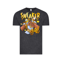 Vintage Black yellow sneaker girl afro woman Vintage Tee - RanaPortraitStore