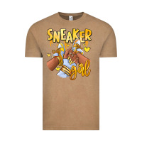 Yellow Sneaker Girl Afro Woman Vintage Tee | Teevron