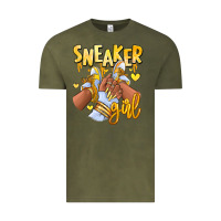 Vintage Olive yellow sneaker girl afro woman Vintage Tee - RanaPortraitStore