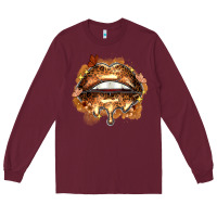 Burgundy melanin lips Long Sleeve Tee - Zillion Design Studio