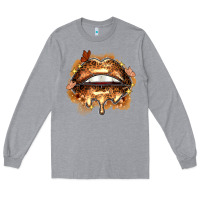 Heather Grey melanin lips Long Sleeve Tee - Zillion Design Studio