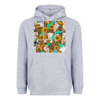Sunflowers And Goat Western Seamless Pattern Heavyweight Hoodie | Teevron
