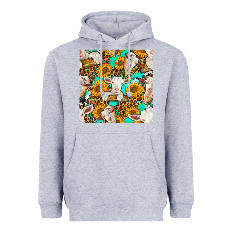 Sunflowers And Goat Western Seamless Pattern Heavyweight Hoodie by BundleAndBundleShop | Teevron