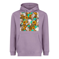 Lavender sunflowers and goat western seamless pattern Heavyweight Hoodie - BundleAndBundleShop