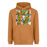 Meerkat sunflowers and goat western seamless pattern Heavyweight Hoodie - BundleAndBundleShop