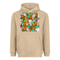 Mushroom sunflowers and goat western seamless pattern Heavyweight Hoodie - BundleAndBundleShop