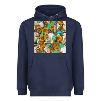 Navy sunflowers and goat western seamless pattern Heavyweight Hoodie - BundleAndBundleShop