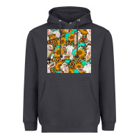 Smoke sunflowers and goat western seamless pattern Heavyweight Hoodie - BundleAndBundleShop