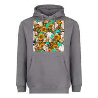 Storm sunflowers and goat western seamless pattern Heavyweight Hoodie - BundleAndBundleShop