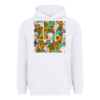 White sunflowers and goat western seamless pattern Heavyweight Hoodie - BundleAndBundleShop