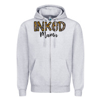 Heather Grey ınked mama Zipper Hoodie - CowhideDigitalArt