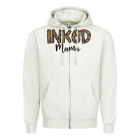 Oatmeal Heather ınked mama Zipper Hoodie - CowhideDigitalArt