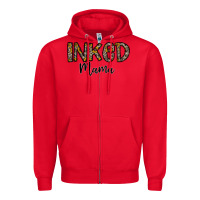 Red ınked mama Zipper Hoodie - CowhideDigitalArt