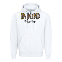 White ınked mama Zipper Hoodie - CowhideDigitalArt